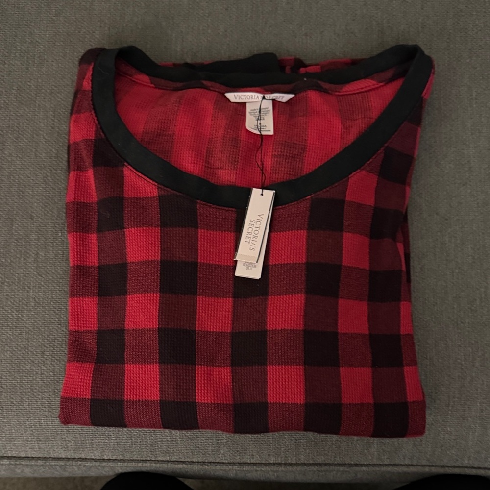 Victoria's Secret Red and Black Checkered Pajama Set